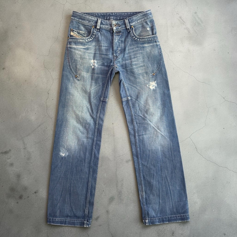 Diesel Rumbum Mens 28x32 Blue Straight Leg Denim Jeans Made in Italy